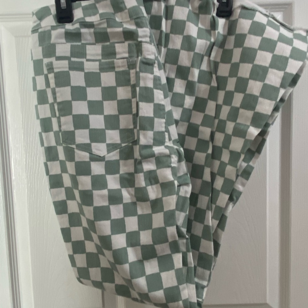 Green checkered bell bottoms